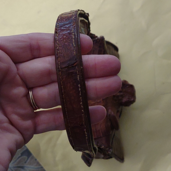 Vintage Crocodile Alligator Leather purse AS Is circa 40s/50s - Picture 9 of 11